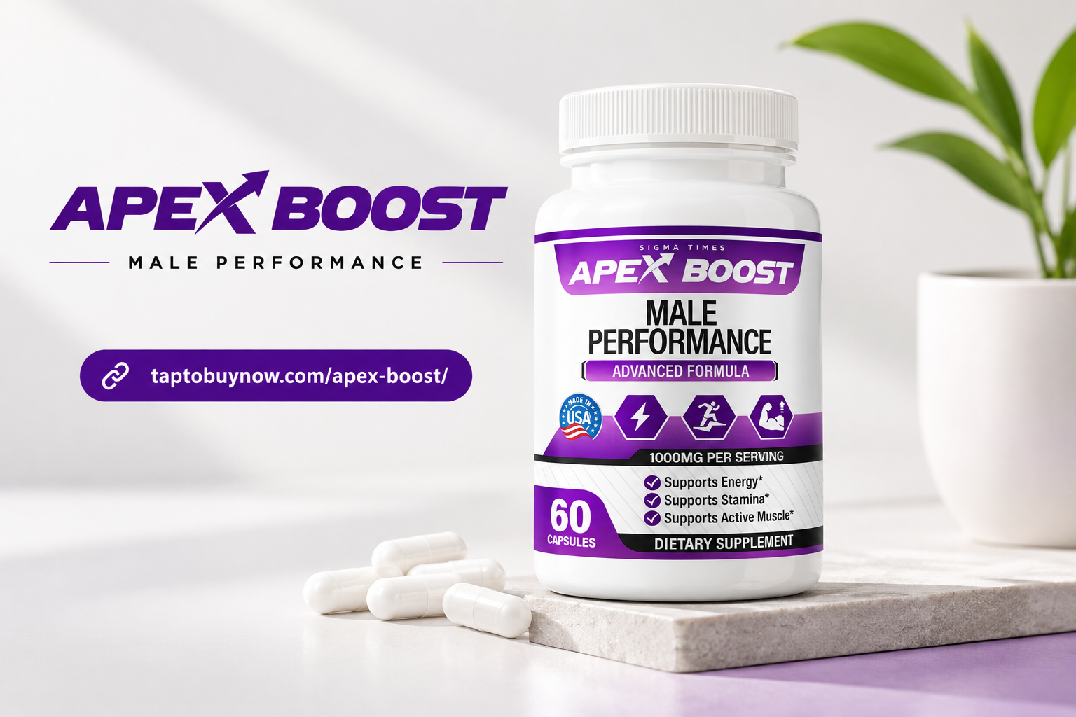 Apex Boost product bottle on a clean surface